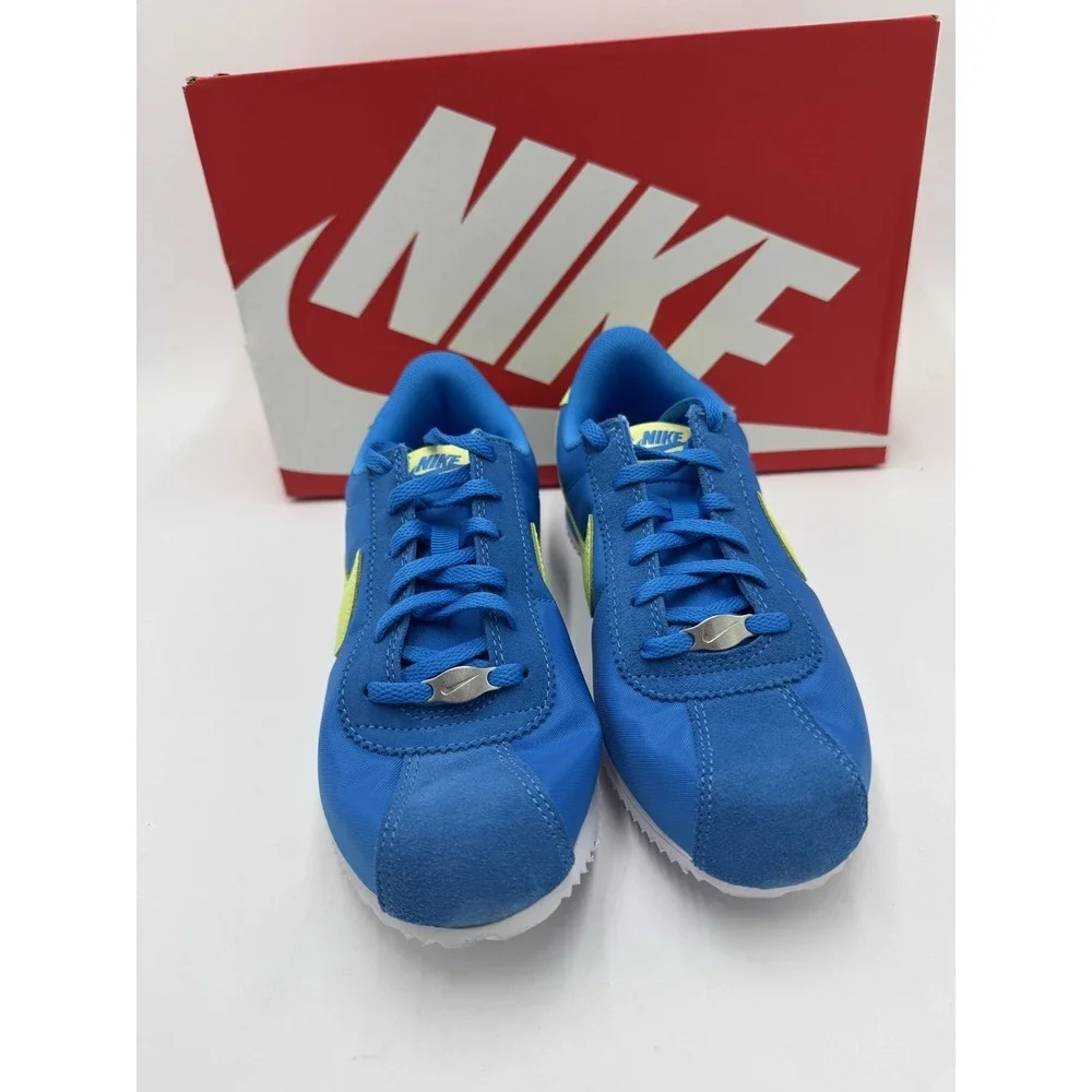 Nike Kids' Grade School Cortez Shoes Blue Lemon NWB Size 6Y / Womens 7.5